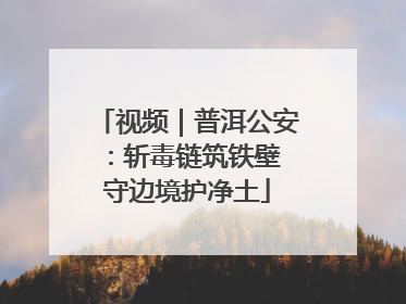 视频｜普洱公安：斩毒链筑铁壁 守边境护净土