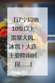 辽宁局地10级以上雷暴大风、冰雹！大连主要降雨时段……