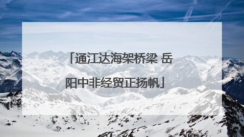 通江达海架桥梁 岳阳中非经贸正扬帆
