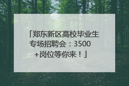 郑东新区高校毕业生专场招聘会：3500+岗位等你来！