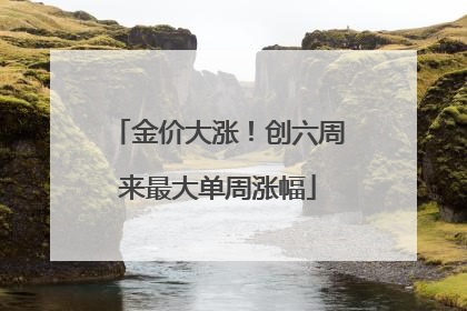 金价大涨！创六周来最大单周涨幅