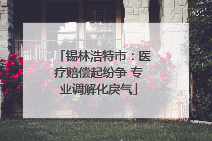 锡林浩特市：医疗赔偿起纷争 专业调解化戾气