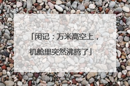 闲记：万米高空上，机舱里突然沸腾了
