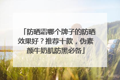防晒霜哪个牌子的防晒效果好？推荐十款，伪素颜牛奶肌防黑必备