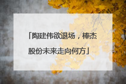 陶建伟欲退场，棒杰股份未来走向何方