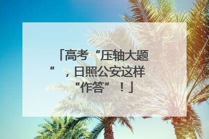 高考“压轴大题”，日照公安这样“作答”！