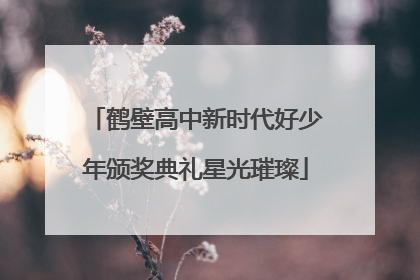鹤壁高中新时代好少年颁奖典礼星光璀璨