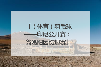 （体育）羽毛球——印尼公开赛：翁泓阳因伤退赛